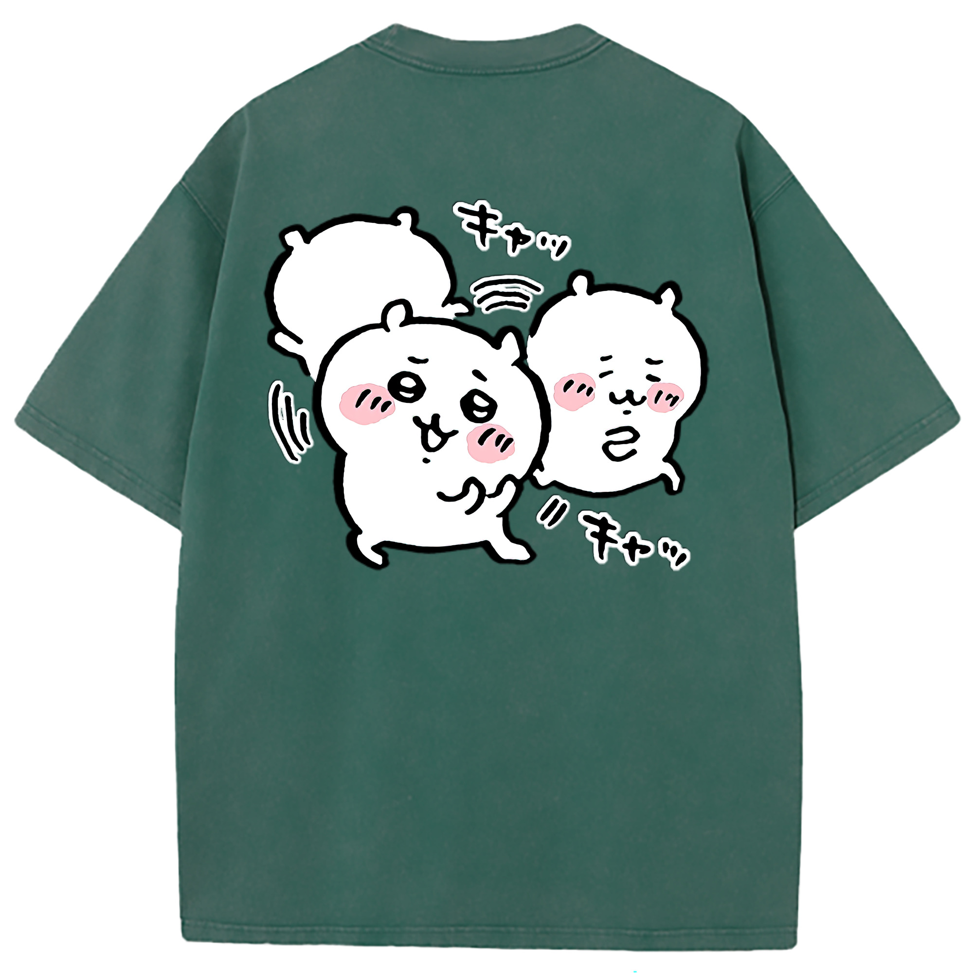 （画像用） ちいかわ ちいかわ Chii-kawa chiikawa 綿100% ヴィンテージ風 半袖Tシャツ（背面プリント）